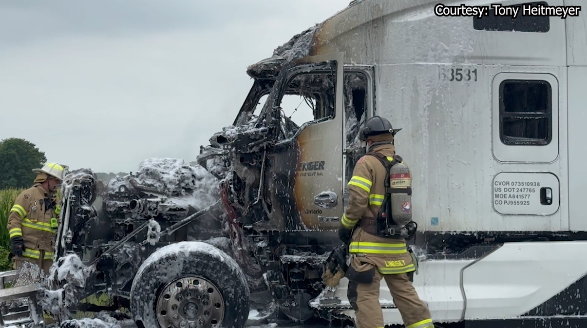 Semi fire causes traffic delays on I-75 in Shelby County